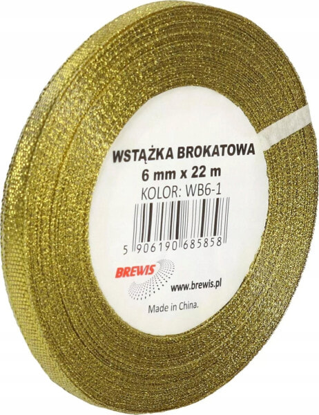 Dekoracja świąteczna Teka Wst±żka brokatowa złota 6mmx22m