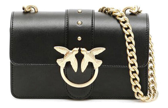 Сумка PINKO LOVE ICON Chain Flap Leather Swallow Black/Gold.