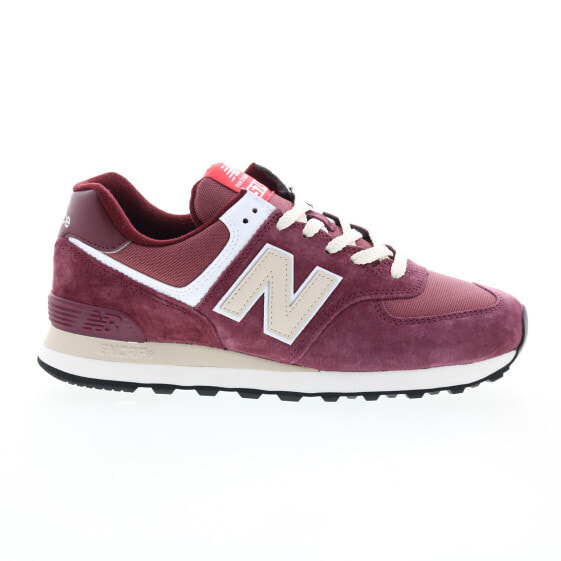 New Balance 574 U574HMG Mens Burgundy Nubuck Lifestyle Sneakers Shoes