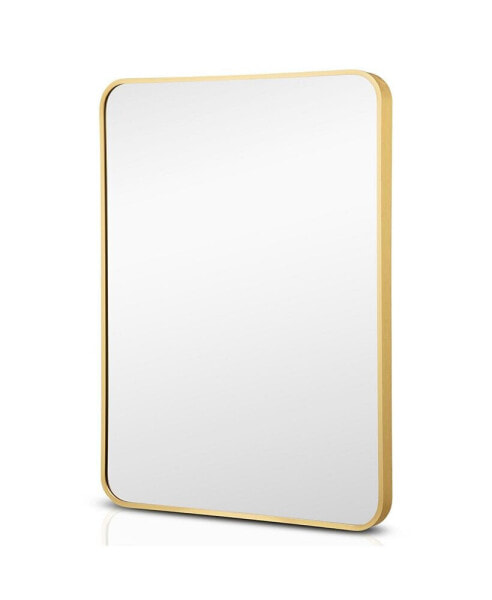 22''x 30''Bathroom Wall Mounted Mirror Aluminum Alloy Frame Decor