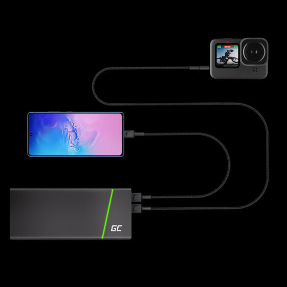 Green Cell KABGC19 - 2 m - USB A - USB C - USB 2.0 - 480 Mbit/s - Black