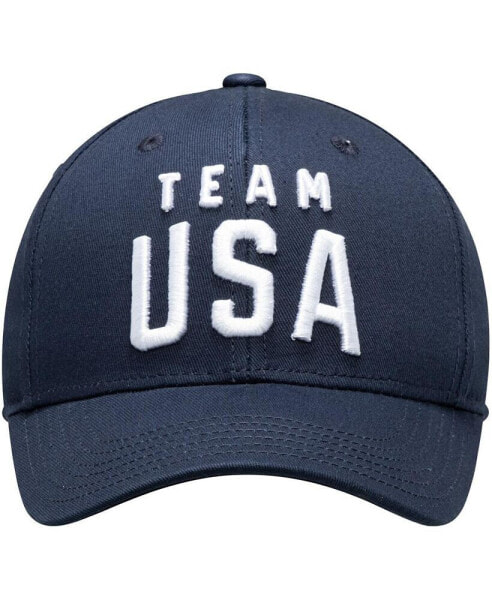 Big Boys Navy Team USA New Logo Solid Structured Adjustable Snapback Hat