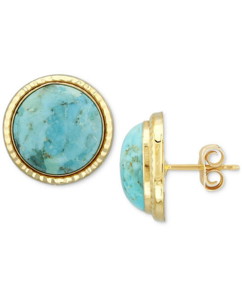 Серьги Macy's Turquoise Hammered-Frame Stud