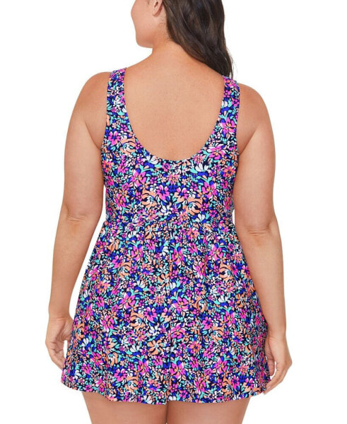 Купальник Island Escape Swimdress с принтом для полных размеров, созданный для Macy's