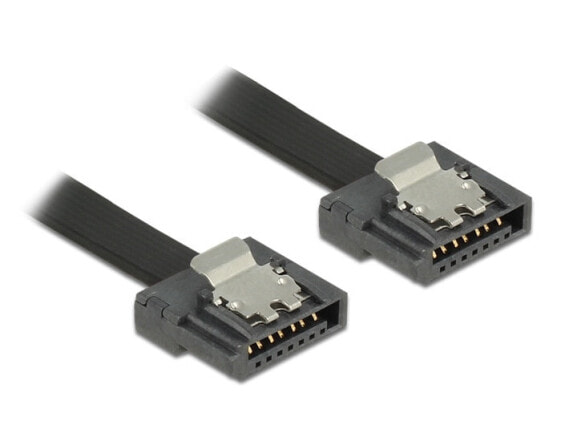 Delock 83838 - 0.1 m - SATA III - SATA 7-pin - SATA 7-pin - Male/Male - Black