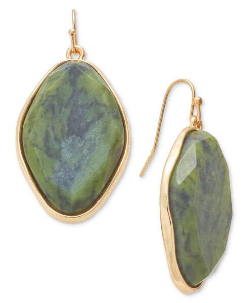 Large Faceted Oval Stone Drop Earrings, Created for Macy's