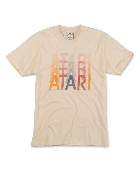 Men's and Women's Cream Distressed Atari Vintage-Like Fade T-shirt