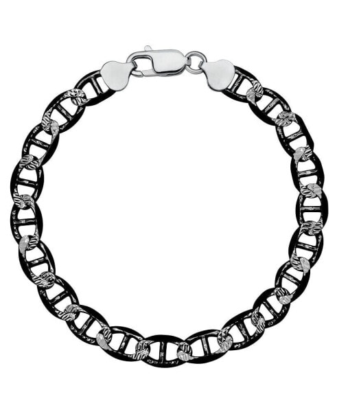 Men's Mariner Link Chain Bracelet in Sterling Silver & Black Rhodium-Plate