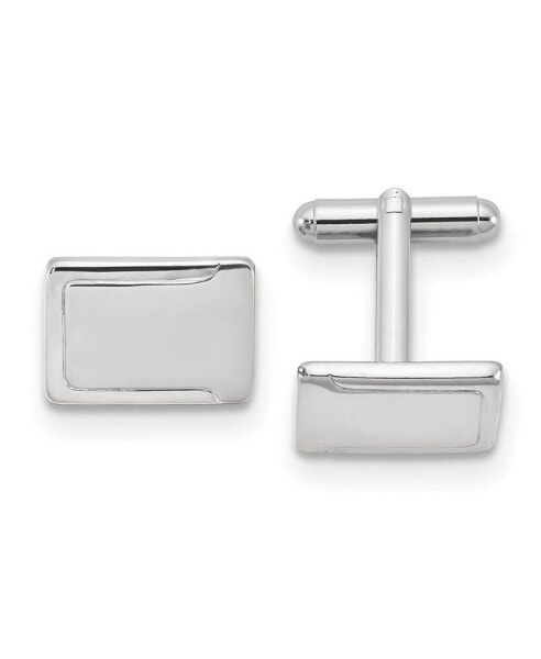 Silver-tone Engravable Cuff Links