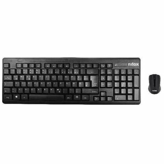 Keyboard and Wireless Mouse Nilox NXKMWE0001 Black Spanish Qwerty QWERTY