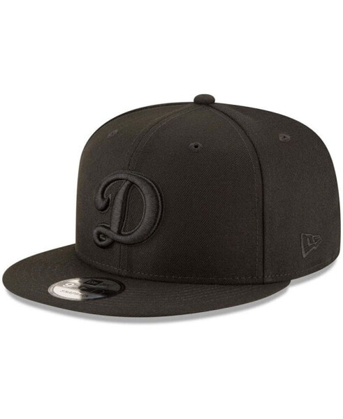 Men's Black Los Angeles Dodgers Script Logo Black on Black 9FIFTY Snapback Adjustable Hat