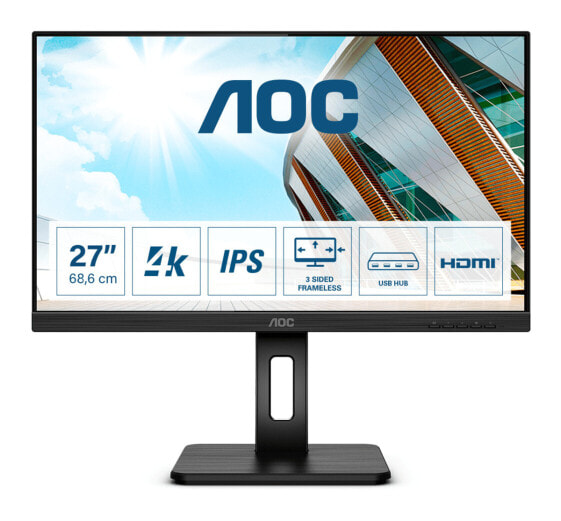 Монитор AOC U27P2CA 27" 4K Ultra HD LED 4 мс, черный