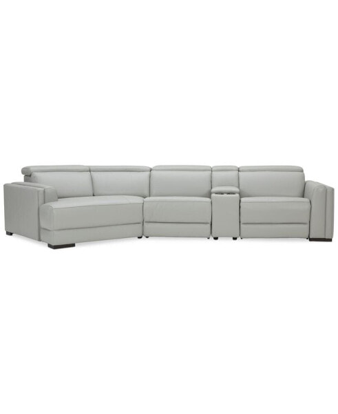 Jenneth 4Pc Leather Cuddler Sectional with 2 Power Recliners, Created for Macy's