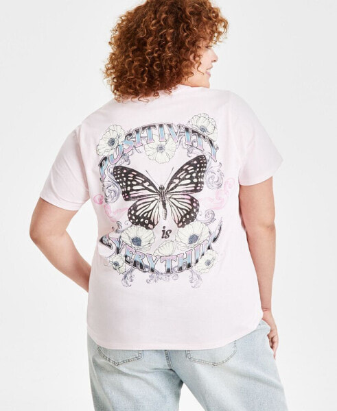 Trendy Plus Size Butterfly Graphic Print T-Shirt