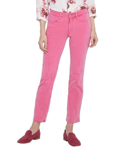 Nydj Marilyn Pink Peony Straight Leg Jean Women's 14