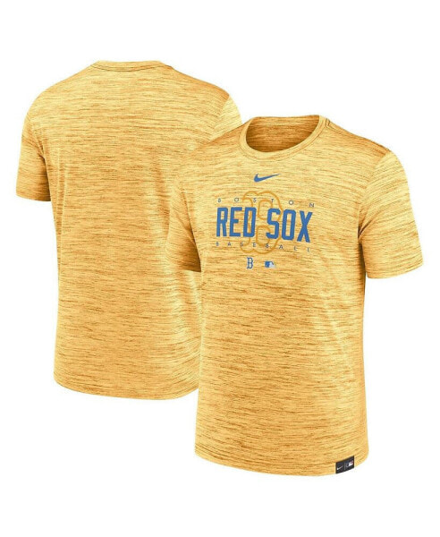 Men's Gold Boston Red Sox City Connect Velocity Practice Performance T-shirt