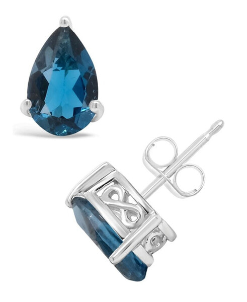 London Topaz (2-1/10 ct. t.w.) Stud Earrings in 14K White Gold