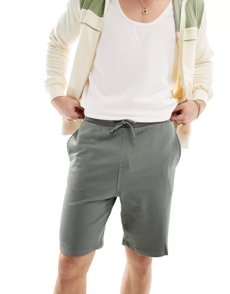 ONLY & SONS jersey sweat shorts in sage green