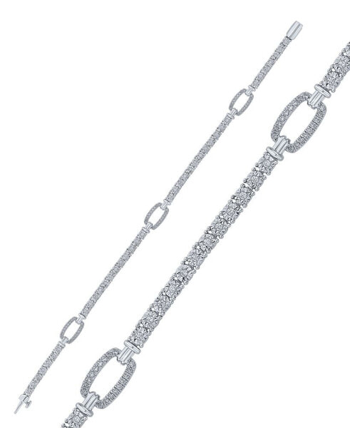 Diamond Intermittent Large Link Tennis Bracelet (1/2 ct. t.w.) in Sterling Silver