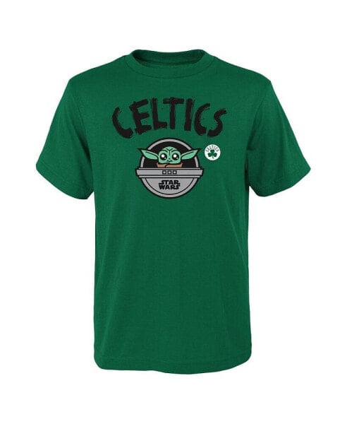 Big Boys and Girls Kelly Green Boston Celtics Star Wars The Child T-Shirt