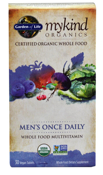 Garden of Life Mykind Organics Mens  Multivitamin Цельнопищевые органические мультивитамины для мужчин 30 веганских таблеток