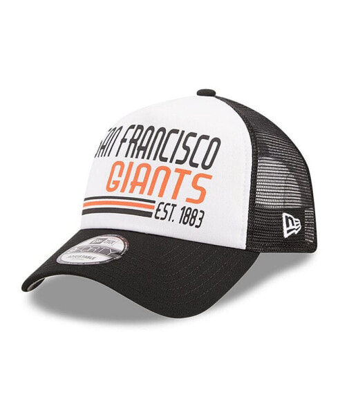 Men's White, Black San Francisco Giants Stacked A-Frame Trucker 9FORTY Adjustable Hat