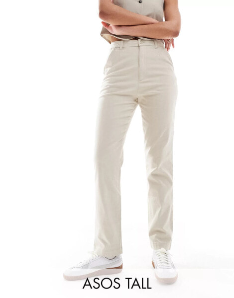 ASOS DESIGN Tall chino trouser in stone