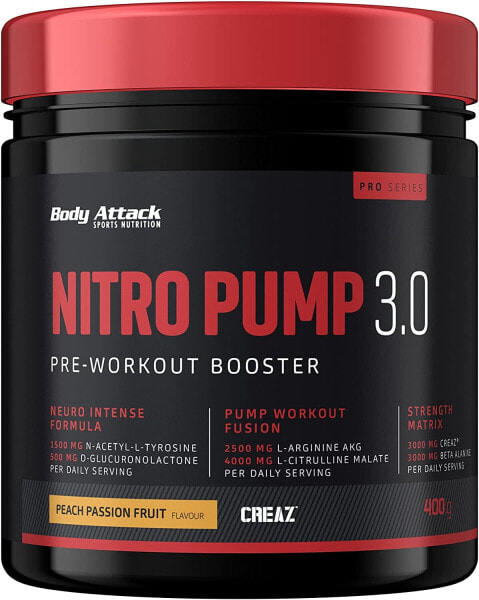 Аминокислоты для фитнеса и набора мышц Body Attack Nitro Pump 3.0 400 г