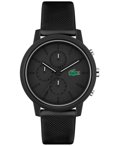 Men's L 12.12. Chrono Black Silicone Strap Watch 43mm