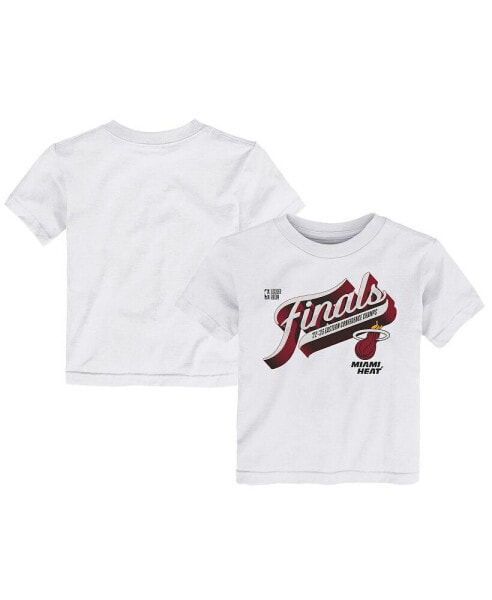 Toddler Boys and Girls White Miami Heat 2023 Eastern Conference Champions Locker Room T-shirt