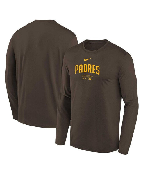 Big Boys Brown San Diego Padres Authentic Collection Long Sleeve Performance T-shirt