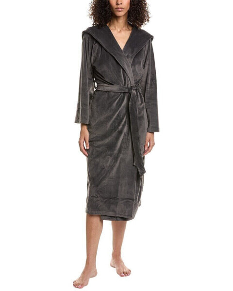 Barefoot Dreams Luxechic Hooded Robe Women's Grey 1