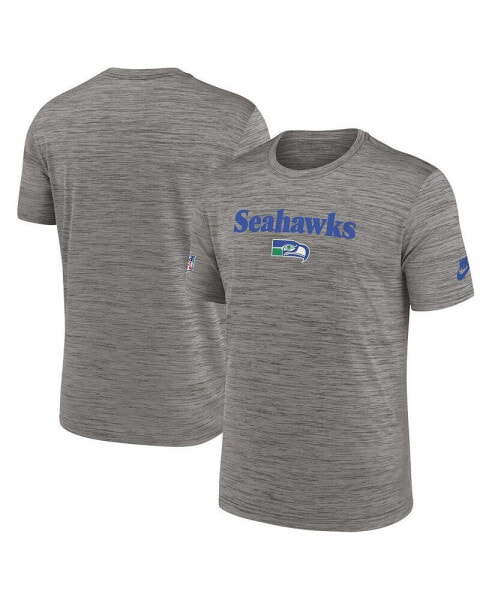 Men's Heather Charcoal Seattle Seahawks Throwback Sideline Performance T-shirt