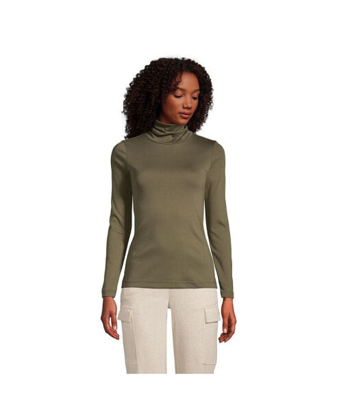 Women's Supima Cotton Long Sleeve Turtleneck T-Shirt