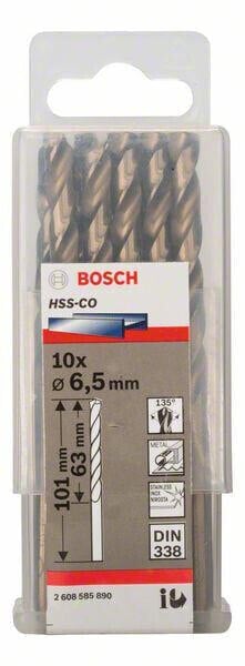 Bosch Metallbohrer HSS-Co, DIN 338 6,5 x 63 x 101 mm