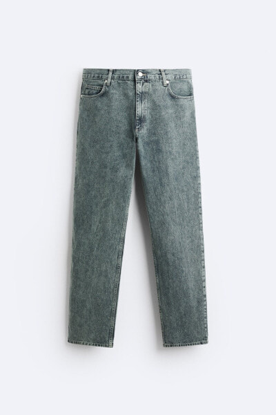 Джинсы acid wash straight-fit ZARA