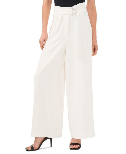 Women's Belted High Rise Wide Leg Pants