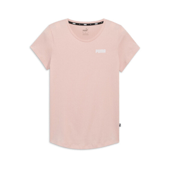 Puma Essential Crew Neck Short Sleeve T-Shirt Womens Pink Casual Tops 84719466