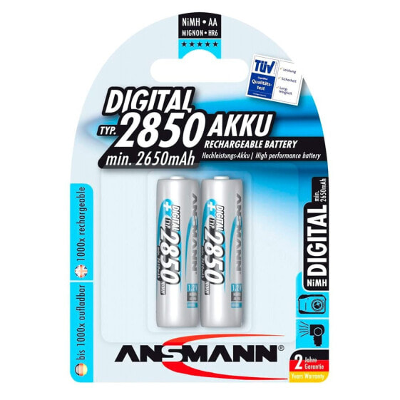 ANSMANN 1x2 NiMH Rechargeable 2850 Mignon AA 2650mAh Digital Batteries