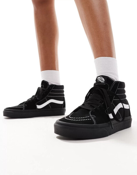 Vans Sk8-Hi high top trainers in black