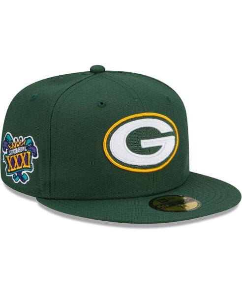 Men's Green Green Bay Packers Patch Up Super Bowl XXXI 59FIFTY Fitted Hat