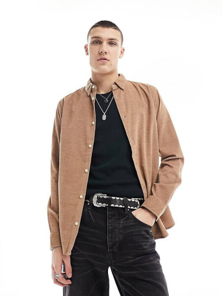 AllSaints Lorella shirt in camel brown