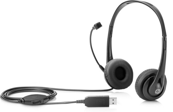 HP Stereo USB Headset - Headset - Head-band - Office/Call center - Black - Binaural - China
