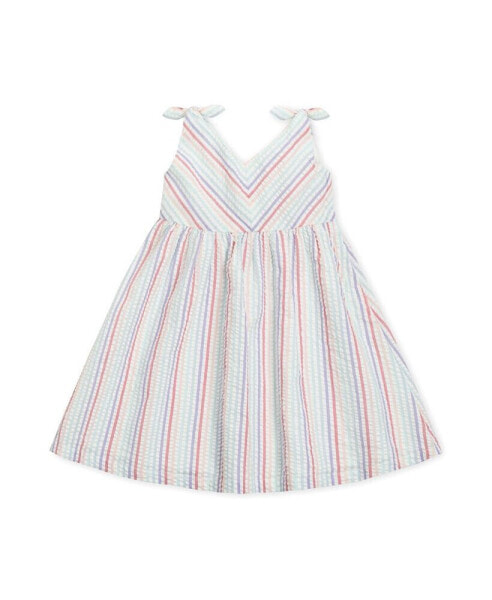 Big Girls Organic Cotton Bow Shoulder Swing Dress