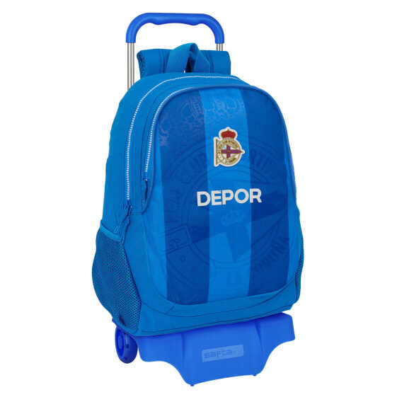 Школьный рюкзак с колесиками R. C. Deportivo de La Coruña Синий 32 x 44 x 16 cm