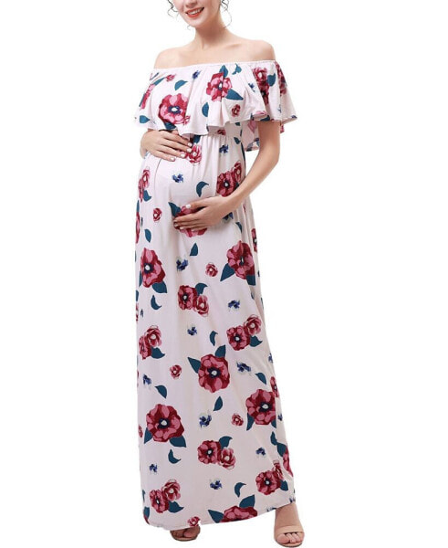 Платье для беременных с цветочным принтом kimi + kai Maternity - Длинное.