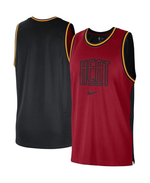 Футболка мужская Nike Miami Heat Красно-черная Версус Форс Сплит ДНК Performance Mesh