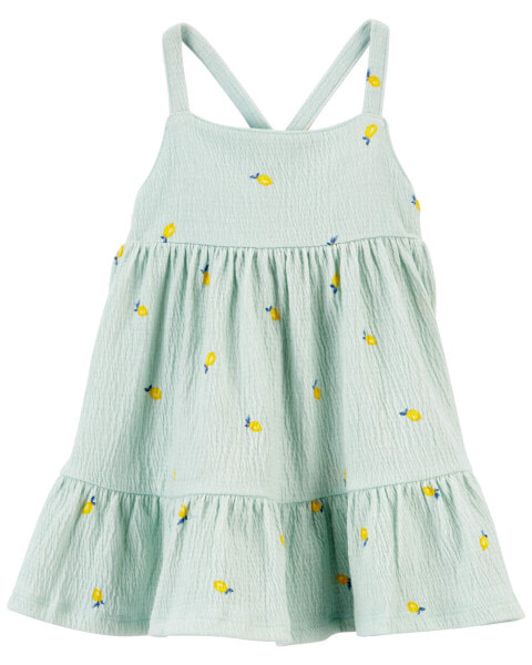 Baby Lemon Print Crinkle Jersey Dress 24M