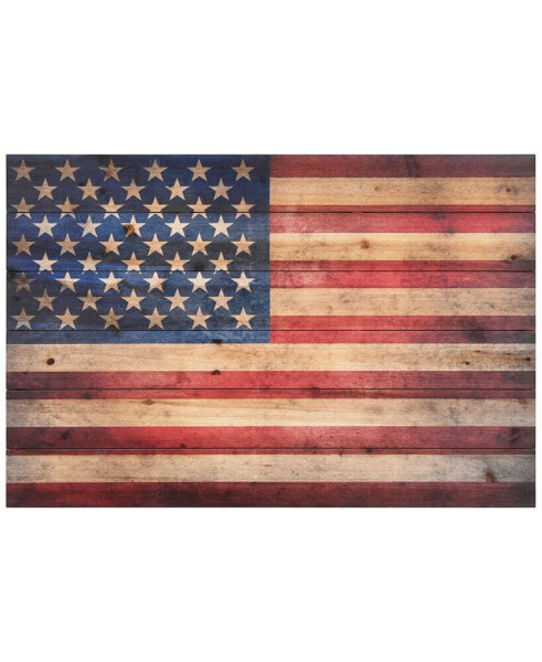 'American Dream 2' Arte De Legno Digital Print on Solid Wood Wall Art - 24" x 36"