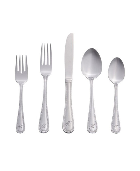 Riverridge Beaded 46 Piece Monogrammed Flatware Set - X, Service for 8